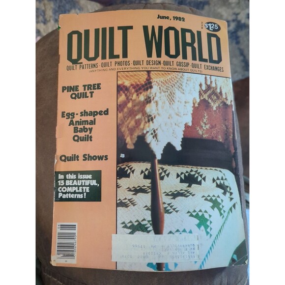 Quilt World Vintage Magazine Issue June 1982 Patterns Designs Pine Tree Fabric - Picture 1 of 3